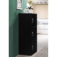 thumbnail image 4 of Hodedah 3 Shelf 3 Door Multi-Purpose Wooden Bookcase in Black Finish, 4 of 5