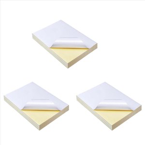 150 Sheets A4 White Self Adhesive Waterproof Sticker Label Glossy Surface Paper for Inkjet Printer Copier,150 x sticker paper,White&Yellow