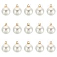 thumbnail image 1 of Unique Bargains Pendentifs Perles Factices 12 mm, Lot de 150 Perles Rondes Imitation Perle, Blanc Doré, 1 of 6