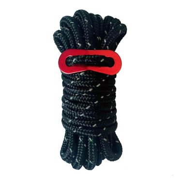 XmhyTop 2Pcs 5mm Braid Nylon Cord for Camping,Hammock,Clothsline,Hiking,Fishing-4yards,Black