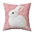 thumbnail image 2 of EGNMCR Simples Series Easter Pillow Cover Cute Rabbits Printed Sofa Cushion Cover Holiday Decoration Flock pillowcase, 2 of 6