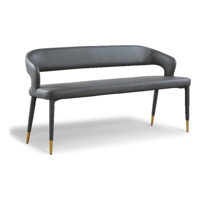 Meridian Furniture Destiny Grey Vegan Leather Bench