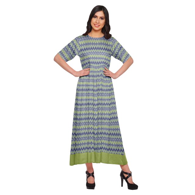 Moomaya Kurti Longue Imprimée Tenue d'Été Tunique Ligne A pour Femmes