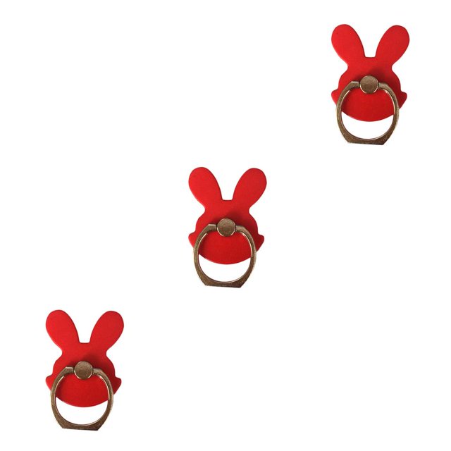 braveheart Cute Rabbit Aluminum Alloy Phone Stand Tablets Hand Grip Kickstand Mount Holder Red 3Set