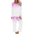 thumbnail image 1 of TIMIFIS Pyjamas de la Saint-Valentin pour Femmes Ensembles de Pyjamas pour Dames Décontractés Manches Longues Mignon Imprimé Cœur Col Rond Hauts Décontractés avec Pantalons Ensembles de Pjs, 1 of 3