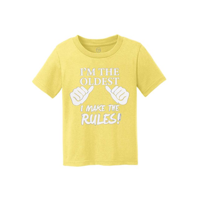 Je Suis le Plus Âgé, Je Fais les Règles T-Shirt en Coton pour Enfants - Jaune - Petit
