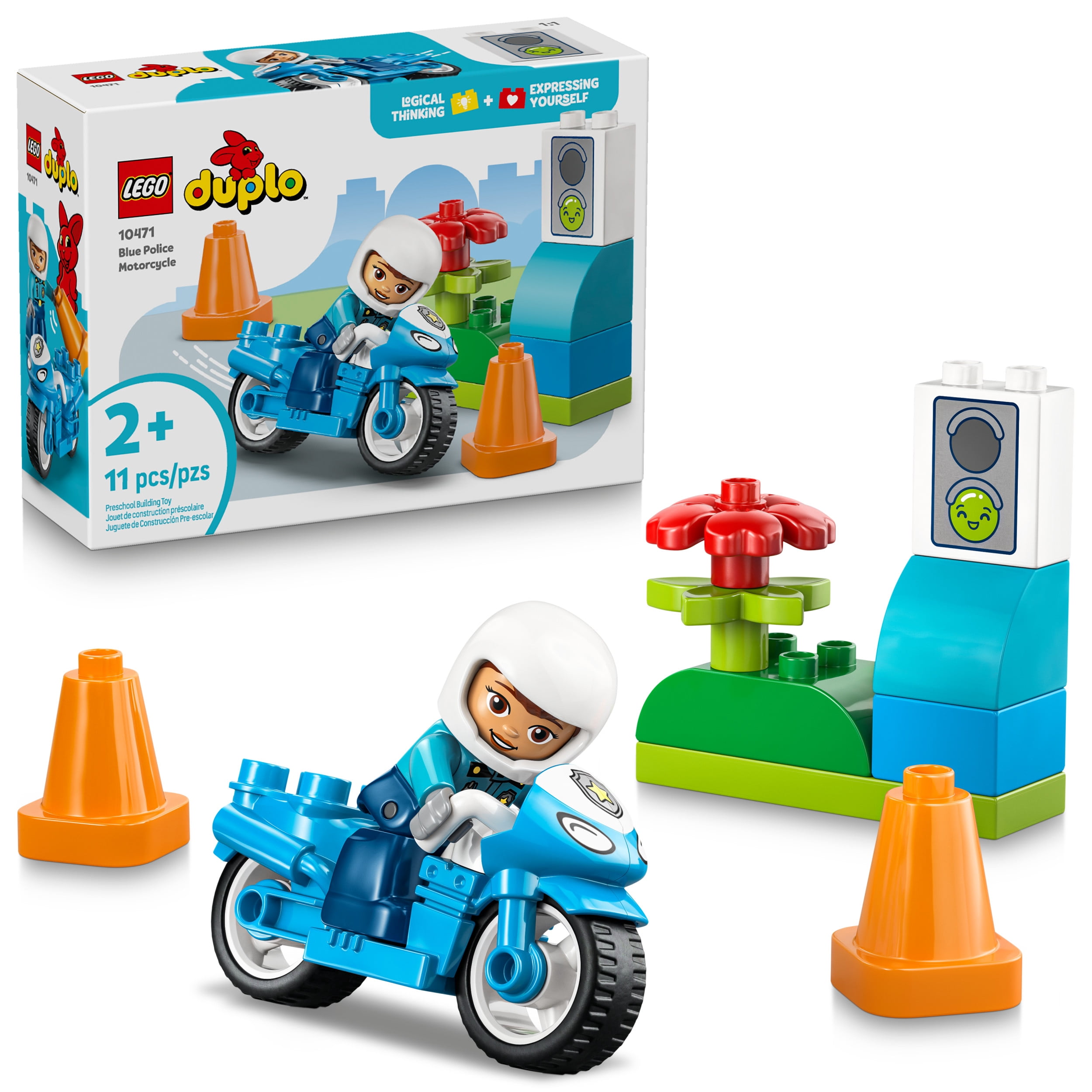 LEGO DUPLO Ma Ville La Moto de Police Bleue, Ensemble de Jeu 10471
