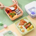 thumbnail image 1 of Lunch Box Compartments Portable Office Square Oven Food Container Picnic Kitchen Sealing Plastic Carrying Kitchen Organizer with Spoon Pink, 1 of 9