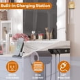 thumbnail image 4 of Ourlova Vanity Desk with Mirror & Lights, Makeup Vanity with Power Outlet, 3 Lighting Modes, 2 Drawers, 4 of 7