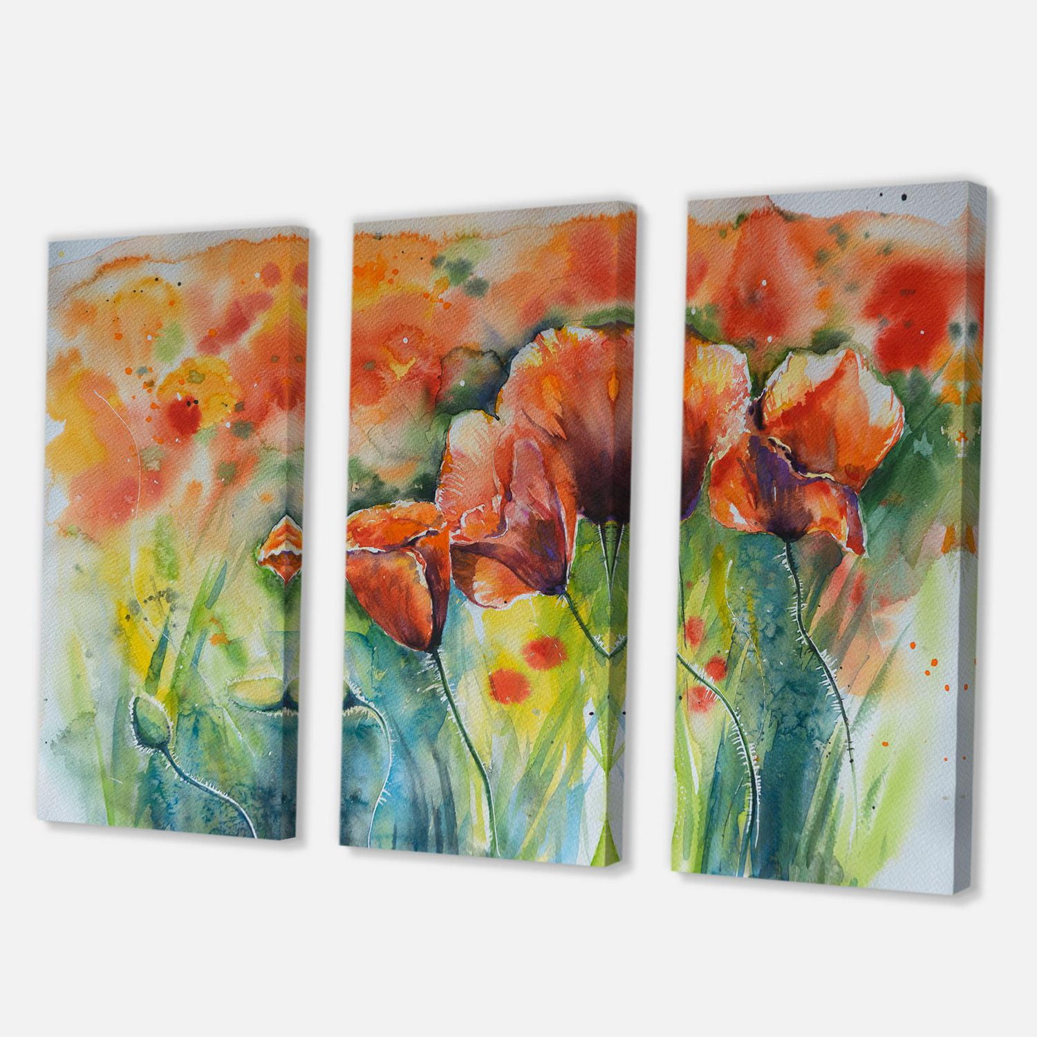 Designart Coquelicots en fleurs rouges V Art mural sur toile