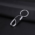 thumbnail image 4 of Men's Leather Key Ring Chain Metal Keychain for Home (Silver), 4 of 8