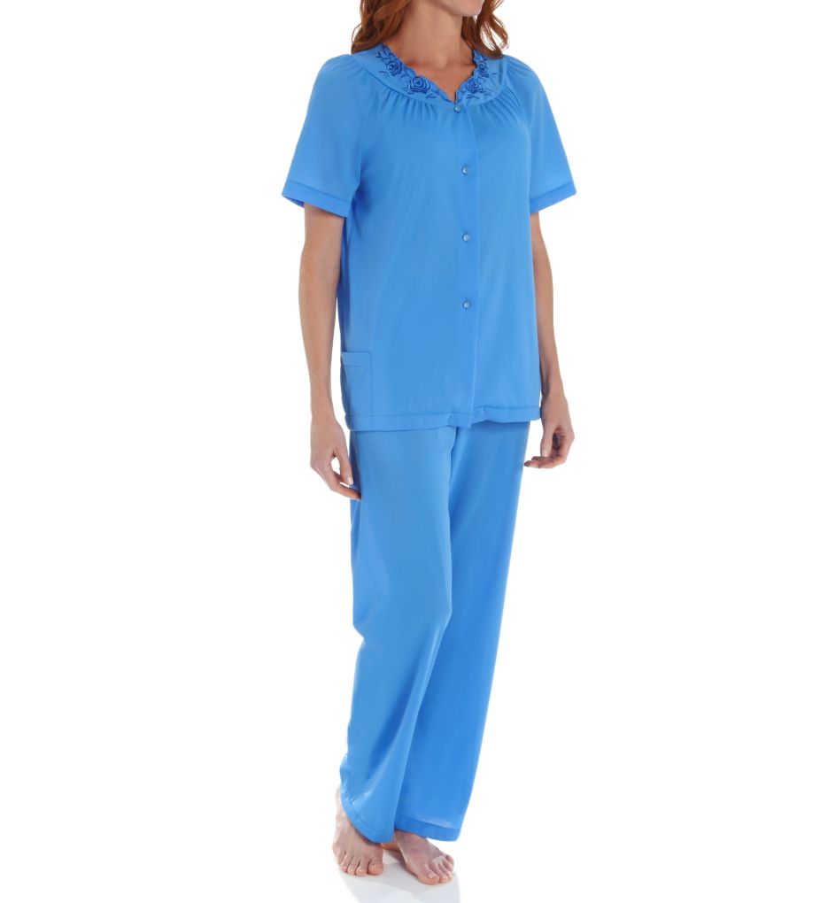Women's Shadowline 76280 Petals Pajama Set (Sapphire M)