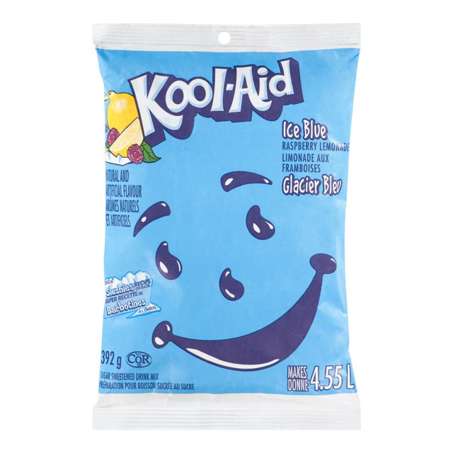 Kool-Aid Mélange de Slush Framboise Bleue Glacée, Glace / 392g/unité, 18 Unités/caisse