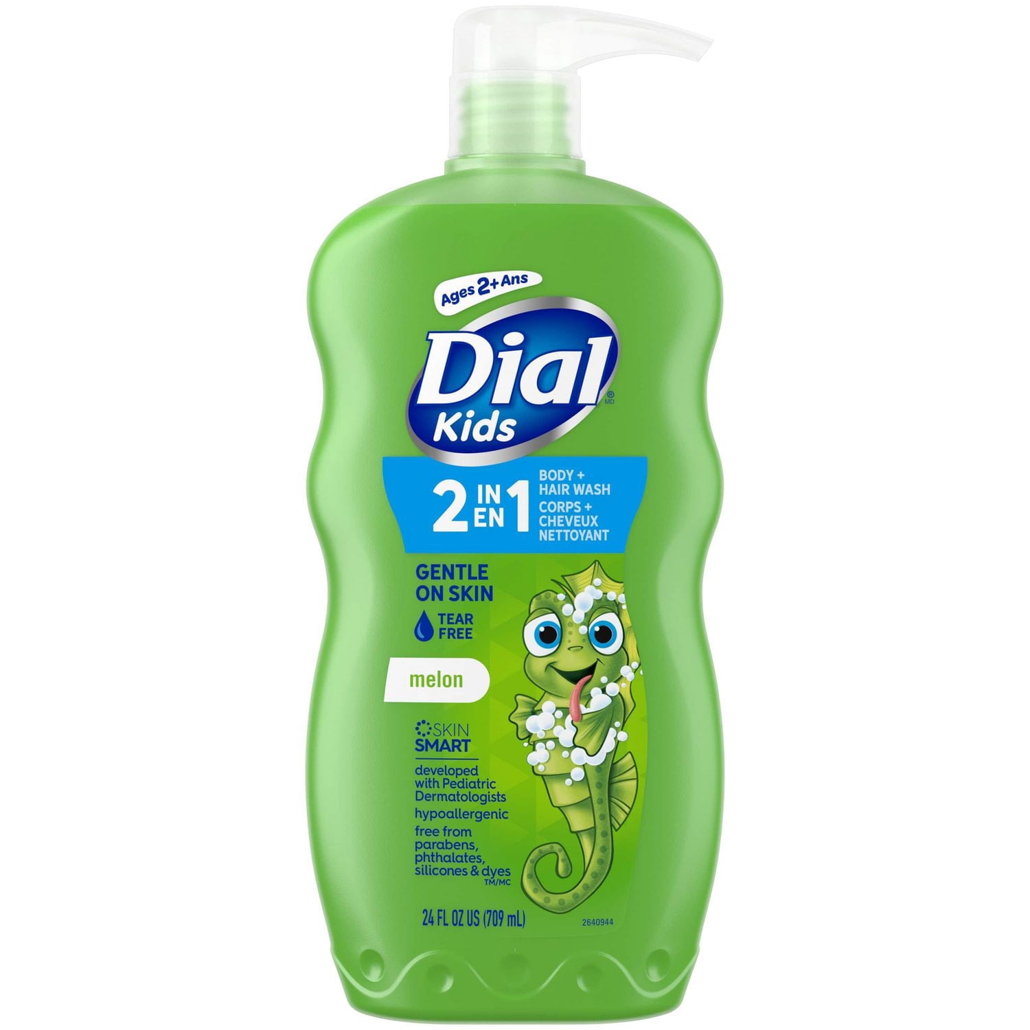 Dial Kids 2-in-1 Body+Hair Wash, Melon, 709 mL
