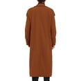 thumbnail image 3 of INSPIRE CHIC Men's Winter Pea Coat Notch Lapel Double Breasted Solid Color Overcoat S Brown, 3 of 7