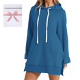 thumbnail image 2 of Kcodviy Robe d'Automne pour Femmes à Manches Longues Unie, Couleur, Poche, à Capuche, Longueur Moyenne, Robe Longue pour Femmes, Longue, Décontractée, Ample, à Capuche, 2 of 7