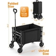 thumbnail image 4 of 3 in 1 Collapsible Wagon Converts to Bench 220 lbs Foldable Wagon Cart with Wheels 120L Utility Wagon for Beach Garden Camping Sport Black, 4 of 7