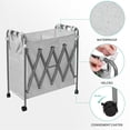 thumbnail image 2 of Chariot Trieur de Lessive Pliable, Panier de Rangement pour Lessive à Roulettes à 3 Sections, 2 of 7
