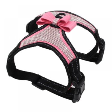 Harnais pour Chien Bling Bowknot Harnais Réglable Réfléchissant Gilet Col pour Chien Chien Chiot