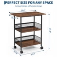 thumbnail image 2 of GOGRANT 3-Tier Mobile Utility Cart, Heavy Duty Rolling Storage Stand with Lockable Casters, Industrial Embossed MDF Shelves for Office Printer Stand, Kitchen, Classroom, 2 of 9