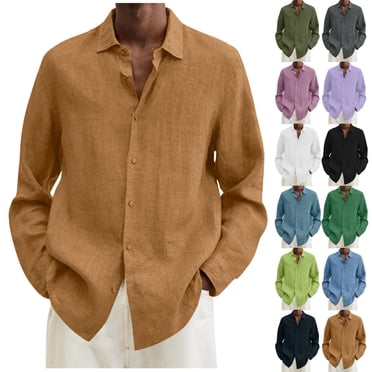 DDAPJ pyju Chemise à Manches Longues pour Hommes Grande Taille, Manches Courtes, Chemises Décontractées à Boutons, Basique Uni, Coupe Régulière, Chemise Habillée de Bureau en Liquidation