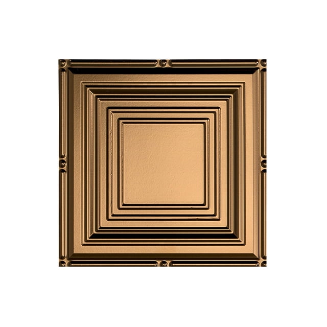 Fasade Easy Installation Portrait Oil Rubbed Bronze Glue Up Ceiling Tile/ Ceiling Panel (12" X 12" Sample)