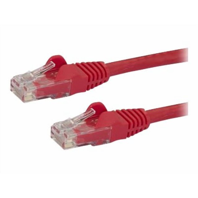 StarTech.com Câble Ethernet CAT6 de 5 Pi, Cordon de Pose PoE 10 Gigabits Snagless RJ45 650 MHz 100 W, Câble Réseau CAT 6 10 Gbe UTP avec Soulagement des Taches, Rouge, Testé par Fluke/le Câblage Est Certifié UL/Tia - Catégorie 6 - 24AWG (N6PATCH5RD) - Câble de Pose - RJ-45 (m) vers RJ-45 (m) - 5 Pi - UTP - CAT 6 - Moulé, Sans Accroc - Rouge