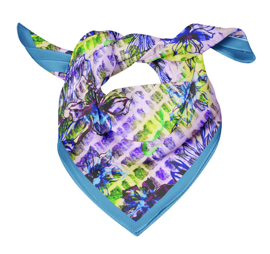 Bimba Foulard Rectangulaire en Voile de Coton Imprimé pour Femmes - 40 x 80 Pouces
