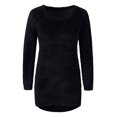 thumbnail image 2 of Innerwin Hauts en Tricot Manches Longues Femme Chandail Décontracté Col Rond Tunique Ample Blouse Noir TP, 2 of 6