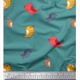 thumbnail image 1 of Soimoi Poly Georgette Fabric Bird Clip Art Print Sewing Fabric Yard 52 Inch Wide, 1 of 3