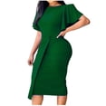 thumbnail image 1 of QUYUON Robes d'Automne pour Femmes 2023 Liquidation Robe de Travail Col Rond Robes de Demoiselle d'Honneur pour Mariage Robe Midi à Manches Longues Style D-13985 m, 1 of 1