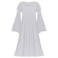 thumbnail image 3 of Doomiva Robe Renaissance Rétro à Manches Cloche pour Filles Enfants Costume Médiéval Halloween Cosplay Longue Robe Maxi Blanche 6, 3 of 7