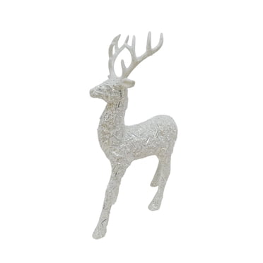 Holiday Time White Glitter Reindeer Tabletop Décor, 1 Count