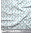 thumbnail image 1 of Soimoi Blue Rayon Fabric Pecan Leaves Decor Fabric Printed Yard 42 Inch Wide, 1 of 3