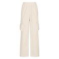 thumbnail image 4 of Timegard Cargo Pants for Women Elastic High Waist Solid Color Straight Leg Outdoor Pants with Pockets, 4 of 5