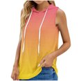 thumbnail image 1 of IROINID Hauts Sans Manches pour Femmes, Sweat à Capuche Sport Imprimé Col Rond Ample Surdimensionné Orange TTG, 1 of 3