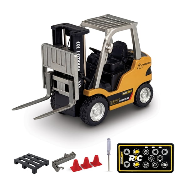 MotorDayz (1:64) Remote Control Fork Lift, Yellow, R5-64B66U-YL-CA, Child