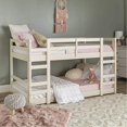 thumbnail image 1 of Walker Edison Low Wood Twin Bunk Bed - White, 1 of 2