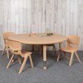 thumbnail image 1 of Flash Furniture Ensemble de Table d'Activités Ronde de 45 Pouces en Plastique Naturel à Hauteur Réglable avec 4 Chaises, 1 of 14
