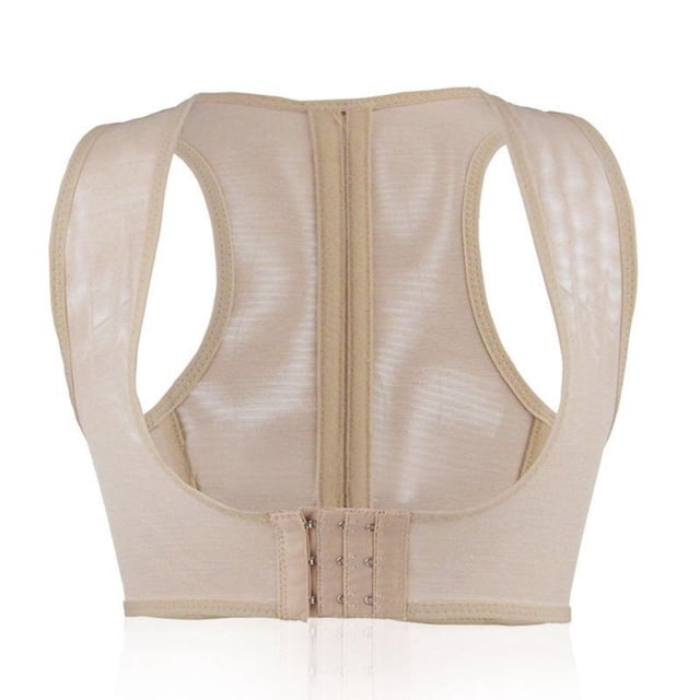 Graflsoa Adjustable Posture Corrector for Adults & Students - Breathable Back Support Belt for Spinal Alignment & Pain Relief - Beige, Size M