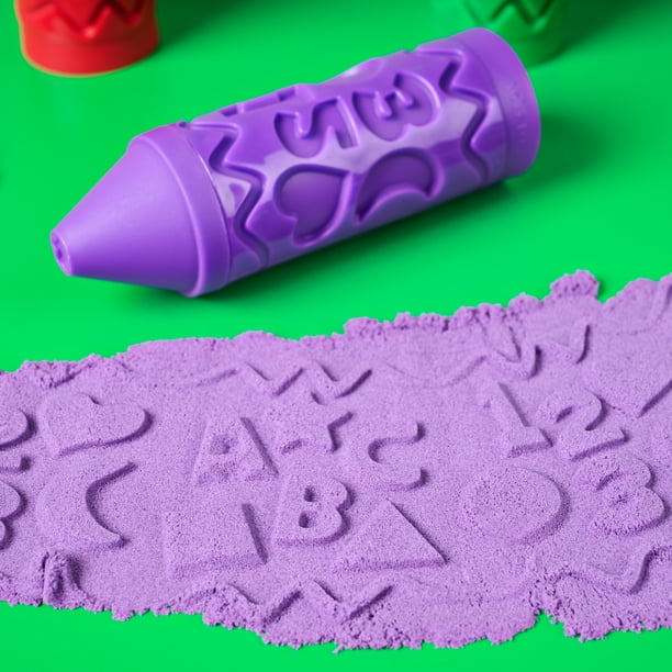 Kinetic Sand, Stamp N' Roll Crayon with 3 oz Play Sand (Colors May