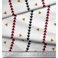 thumbnail image 2 of Soimoi Gold Georgette Viscose Fabric Geometric Triangle & Jamdani Decor Fabric Printed Yard 42 Inch Wide, 2 of 2