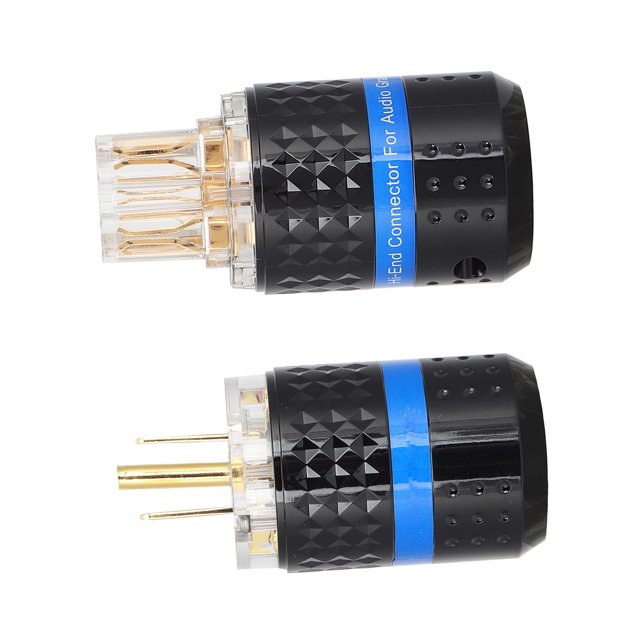 Audio Power Plug, Gold Plated Power Plug Wearable Unique Insulation for Audio Visual Appliances for Home M103GMale,F103G Female,M103G/F103G Male/Female