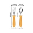 thumbnail image 2 of 304 Stainless Steel Children's Fork Spoon-piece Set With Handle Baby Eating Spoon Training Chopstick Set, 2 of 5