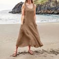 thumbnail image 1 of Liquidation d'Été 2025! Robe Grande Taille pour Femmes, Liquidation d'Été pour Femmes, Mode d'Été Décontractée pour Femmes Robe Sans Manches à Col Rond avec Poches, 1 of 5