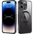 thumbnail image 1 of For Apple iPhone 16 Magnetic Case with HaloLock Shockproof Protective Electroplating Clear Cover - Black, 1 of 5