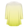 thumbnail image 3 of Pisexur Womens Plus Size Sweatshirt Gradients 3/4 Length Sleeve Tops Fall V-Neck Blouses Spring Ruffle Sleeve Tunic T-Shirts Dressy Casual, 3 of 4