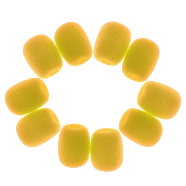 Ensemble de 10 Petites Éponges pour Microphone Protection Micro Jaune 28x22x8mm
