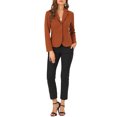 thumbnail image 2 of INSPIRE CHIC Blazer de Tailleur Extensible pour Femme à Col à Revers pour le Travail Brun G, 2 of 6