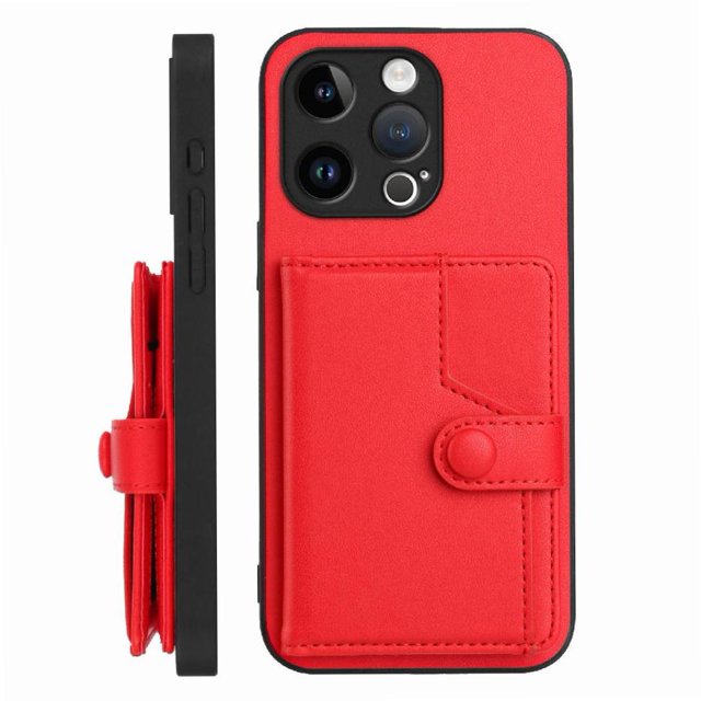 FOXDOCK Case for iPhone 13 pro RFID-Blocking Card Holder - Stylish Button Closure Design